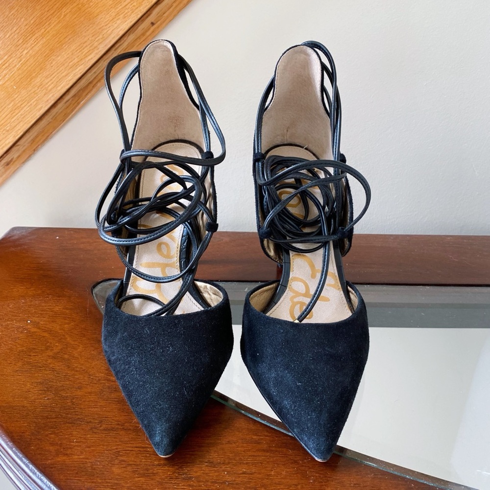 Sam Edelman Strappy Black Suede Heels